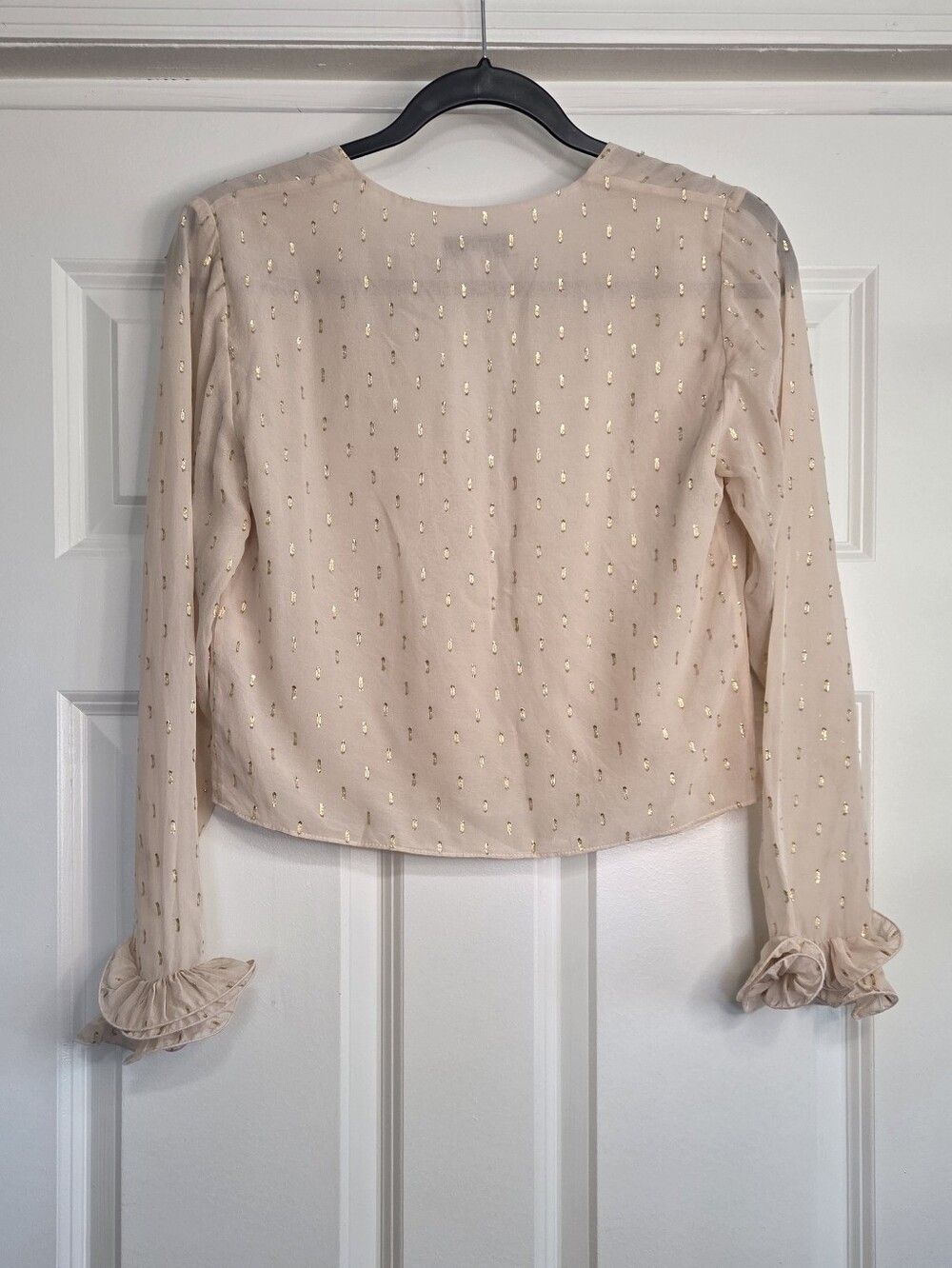Intermix Georgette Livia Blush Silk Romantic Coquette Blouse - Size 2 - Picture 2 of 7